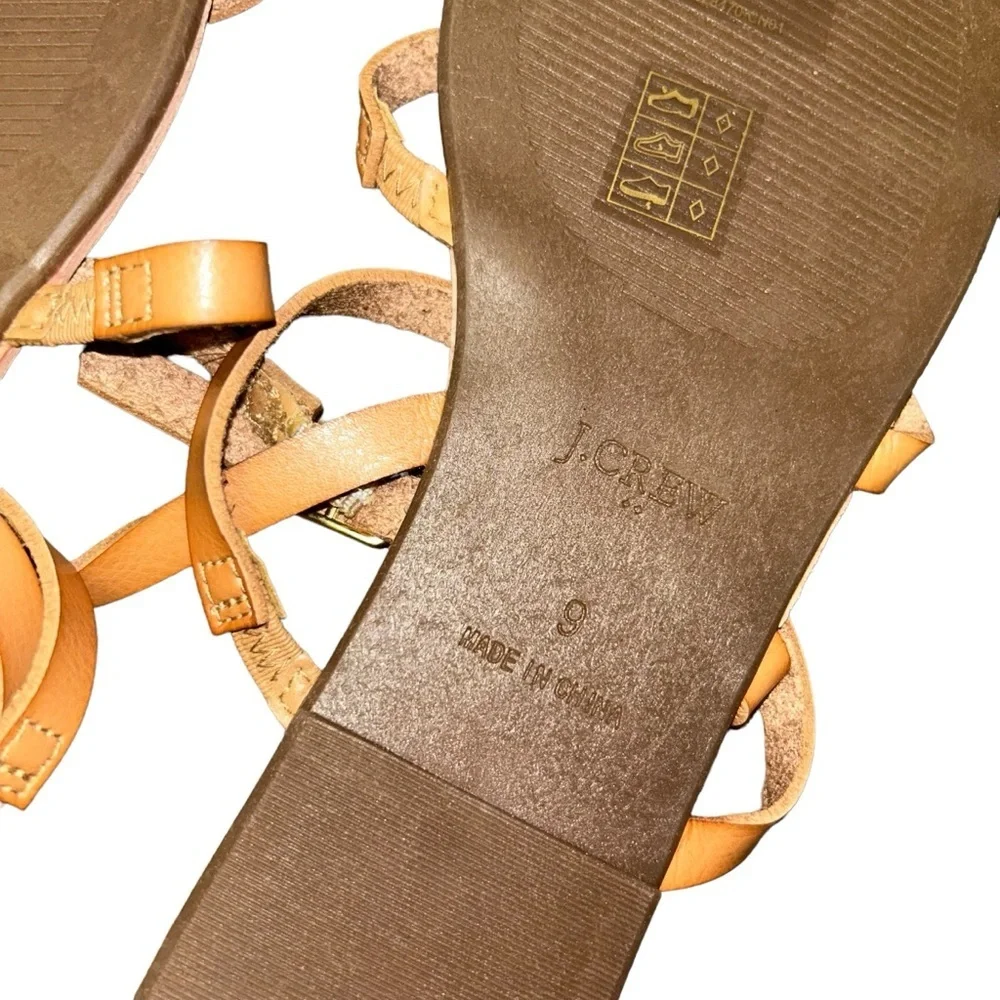 J.crew tan Ankle-strap flat sandals size 9 style AW598